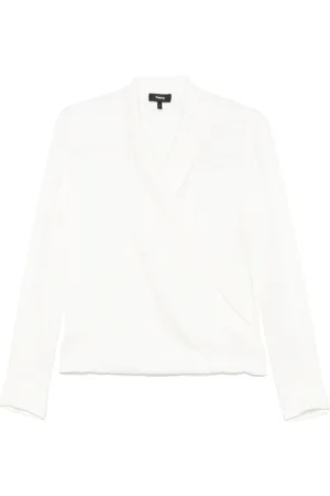 THEORY Peak-lapels wrap blouse