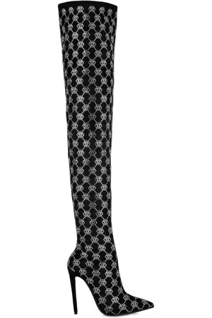 Philipp Plein Logo-rhinestone boots