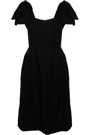 Chloé Bow-detailed ramie midi dress