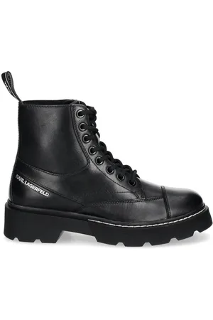 Karl Lagerfeld Logo-embossed combat boots