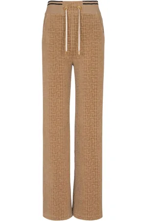 Balmain PB Labyrinth velvet track pants