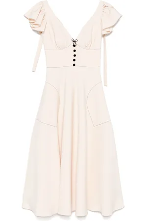 Parlor Contrast-stitching midi dress