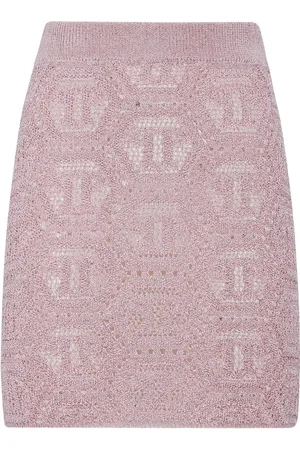 Philipp Plein Monogram-pattern knitted miniskirt