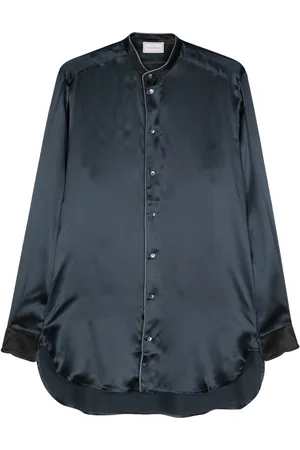 PIERRE-LOUIS MASCIA Silk band-collar shirt