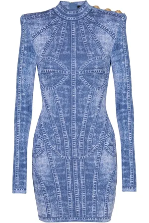 Balmain Knitted jacquard mini dress