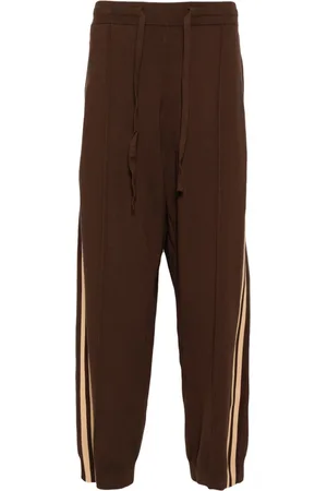 CROQUIS Side-stripe knit trousers