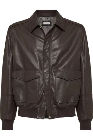 Brunello Cucinelli Aviator leather jacket