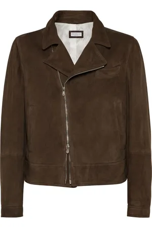 Brunello Cucinelli Suede biker jacket