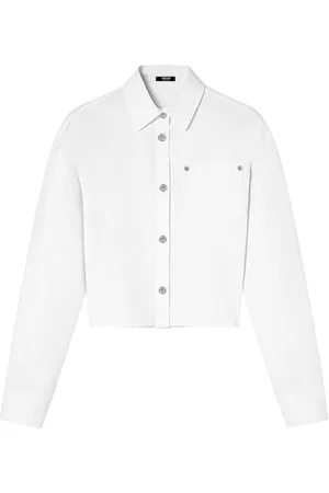 VERSACE Cropped denim shirt