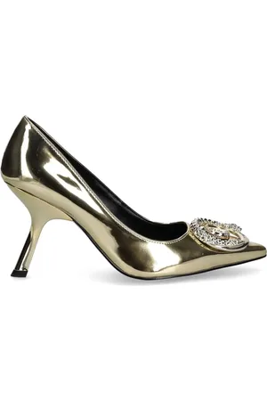 Roberto Cavalli 90mm logo-plaque pumps