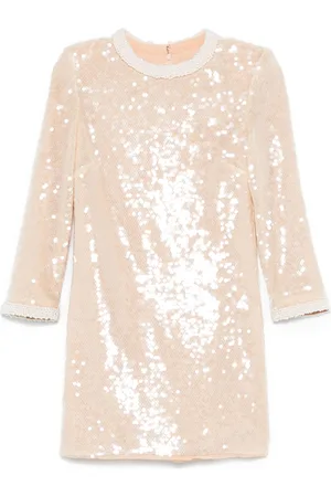 Self-Portrait Sequin pearl-trim mini dress