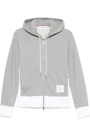 Thom Browne 4-Bar stripe zip-up hoodie