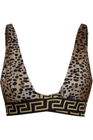 VERSACE Leopard print bikini top