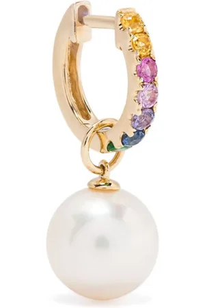 Roxanne First 14kt yellow sapphire and pearl single earring