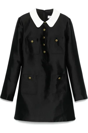 Self-Portrait Contrast-collar mini dress