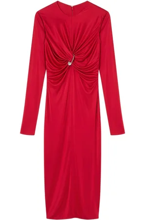 VERSACE Safety Pin gathered midi dress