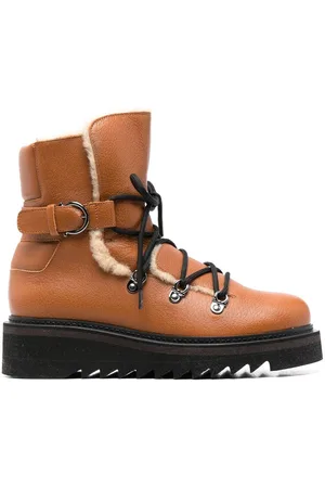 Salvatore Ferragamo Elmo shearling-lined laced boots