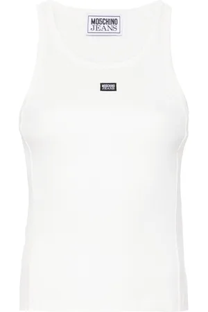 Moschino Logo-appliqué ribbed tank top