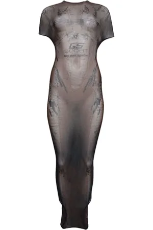 Jean Paul Gaultier Printed mesh dress