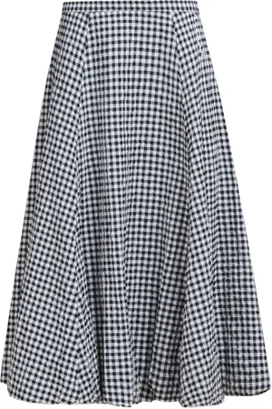 Marni Check-print midi skirt