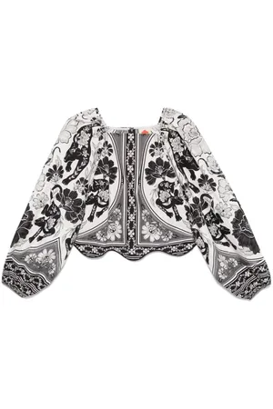 Farm Rio Flower Leopard blouse