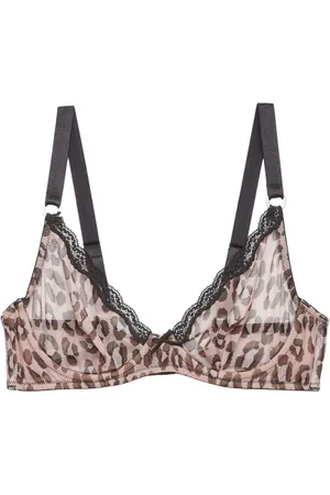 FLEUR DU MAL Leopard-print tulle bra