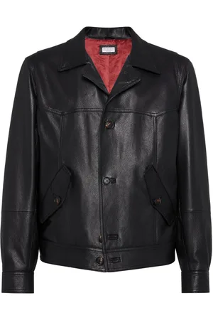 Brunello Cucinelli Grained leather jacket