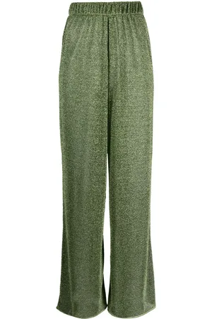 Oseree Lurex-detail high-waisted trousers