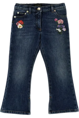 Dolce & Gabbana Floral-embroidered jeans