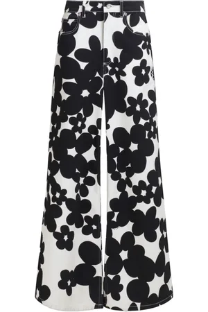 Marni Floral-print flared trousers