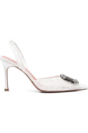 Amina Muaddi 90mm Camelia slingback pumps