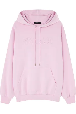 VERSACE Logo-embroidered fringed hoodie