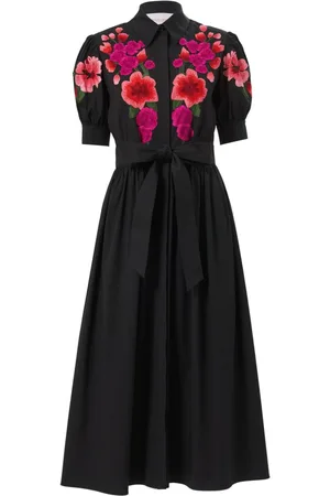 Carolina Herrera Floral-embroidered shirt dress
