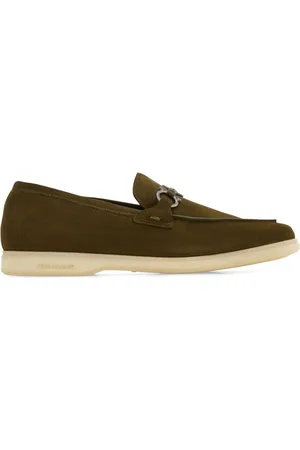 Salvatore Ferragamo Gancini-plaque suede loafers