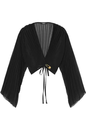 VERSACE Safety Pin cover-up pleated top