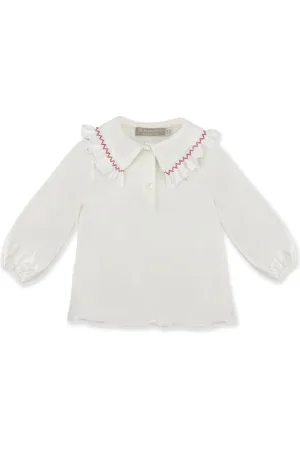 LA STUPENDERIA Smock-embroidery polo top