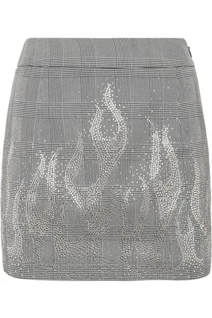 Philipp Plein Flame-appliqué mini skirt
