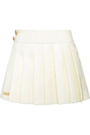Philipp Plein Wool marine plissé skirt