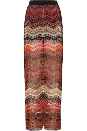 Missoni Zigzag-pattern lamé palazzo pants