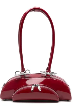 Self-Portrait Leather curved shoulder bag