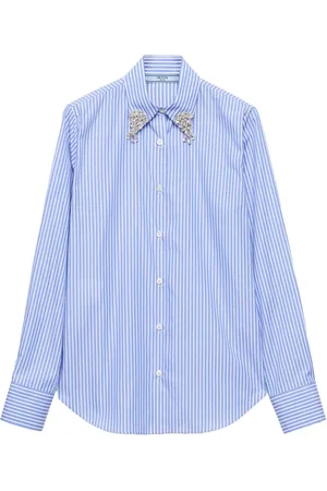 Prada Embroidered stripe shirt