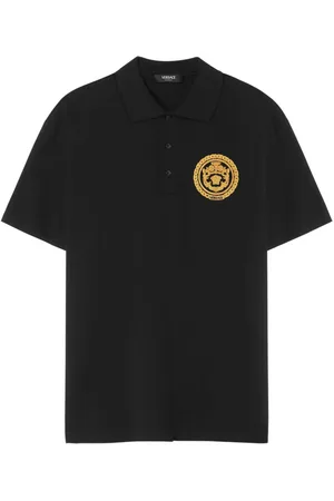 VERSACE Chain Crest embroidered polo shirt
