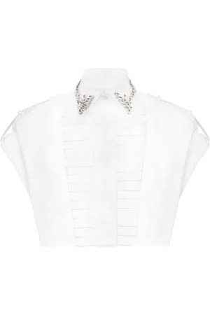 Philipp Plein Rhinestoned cropped shirt