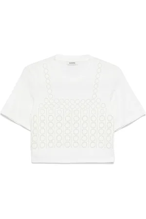 Sandro Beaded cropped T-shirt