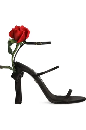 Dolce & Gabbana 105mm rose-appliqué sandals