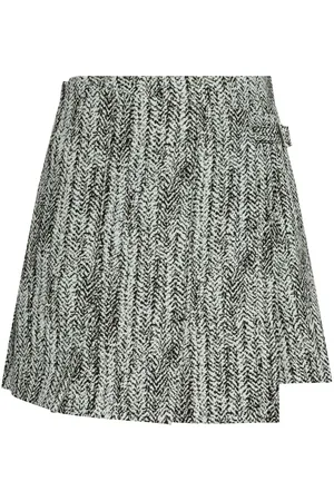 Ganni Tweed wrap mini skirt