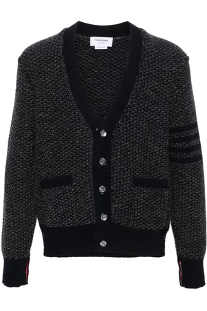 Thom Browne 4-Bar textured-knit cardigan