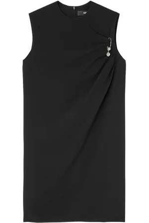 VERSACE Safety Pin satin midi shirt dress