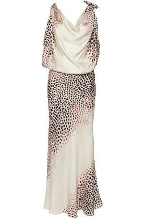 Roberto Cavalli Leopard-printed silk dress