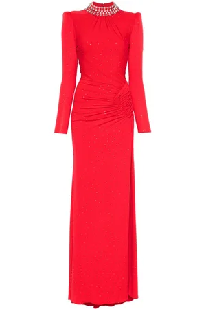 NISSA Crystal-embellished maxi dress